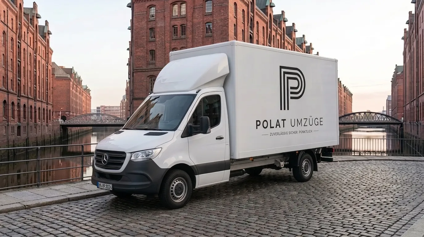 Polat Umzüge LKW an den Hamburger Landungsbrücken